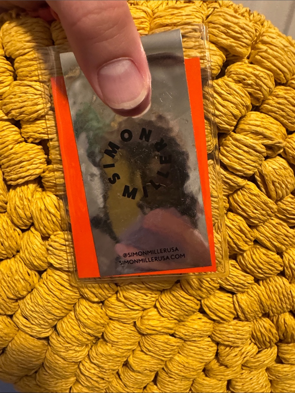 Simon miller nwt Yellow Woven Raffia Clutch with Tag lemon shape - Picture 2 of 7